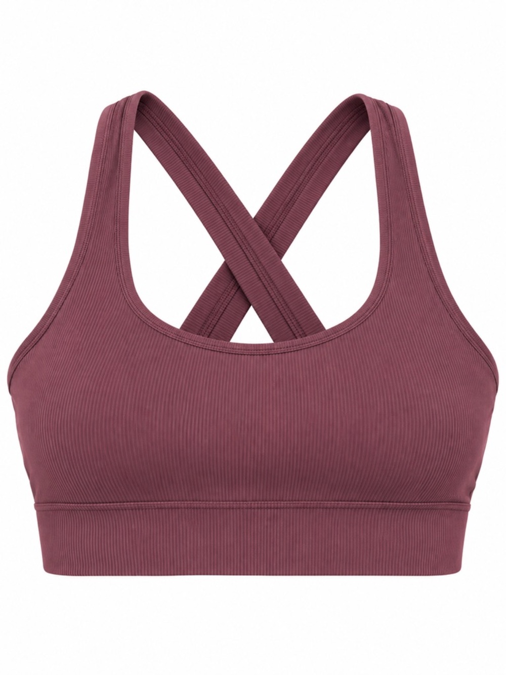 New - Athleta Aurora Scoop Ribbed Sports Bra D-DD in Mauve | Size Medium